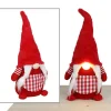 Weihnachts-Wichtel-Frau Mit Leuchtender Led-Nase 56Cm Rot