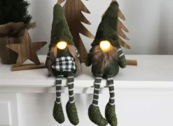 Weihnachtswichtel Kantenhocker Mit Led-Nase 13X40X20Cm
