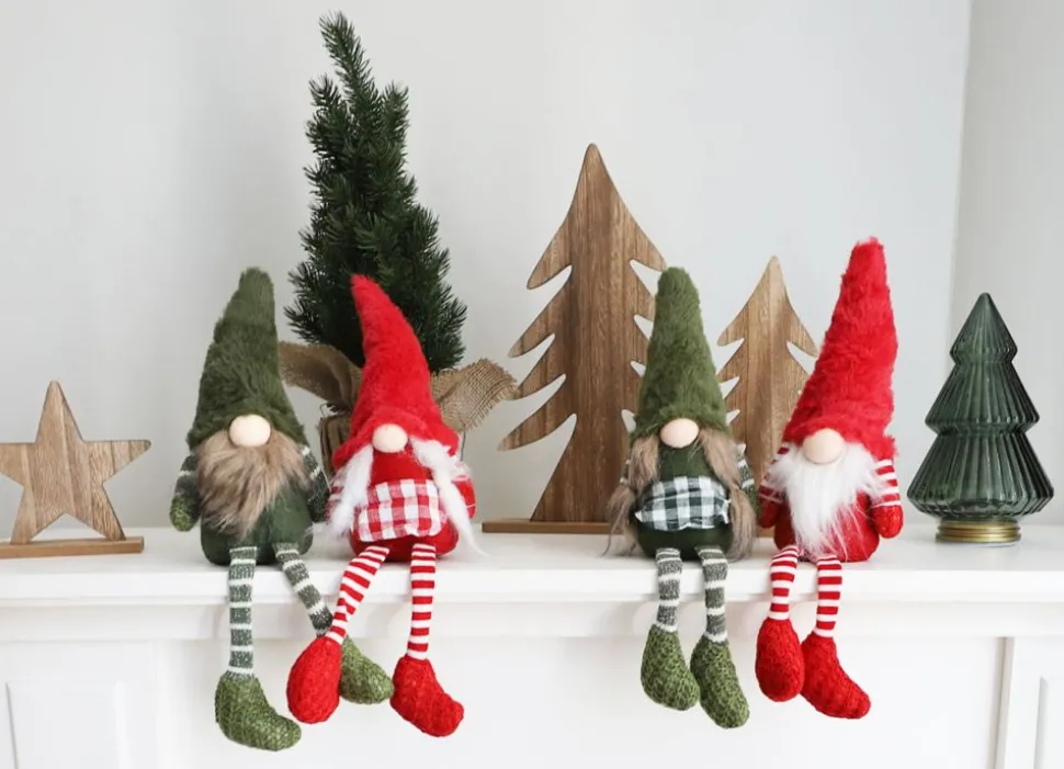 Weihnachtswichtel Kantenhocker Mit Led-Nase 13X40X20Cm