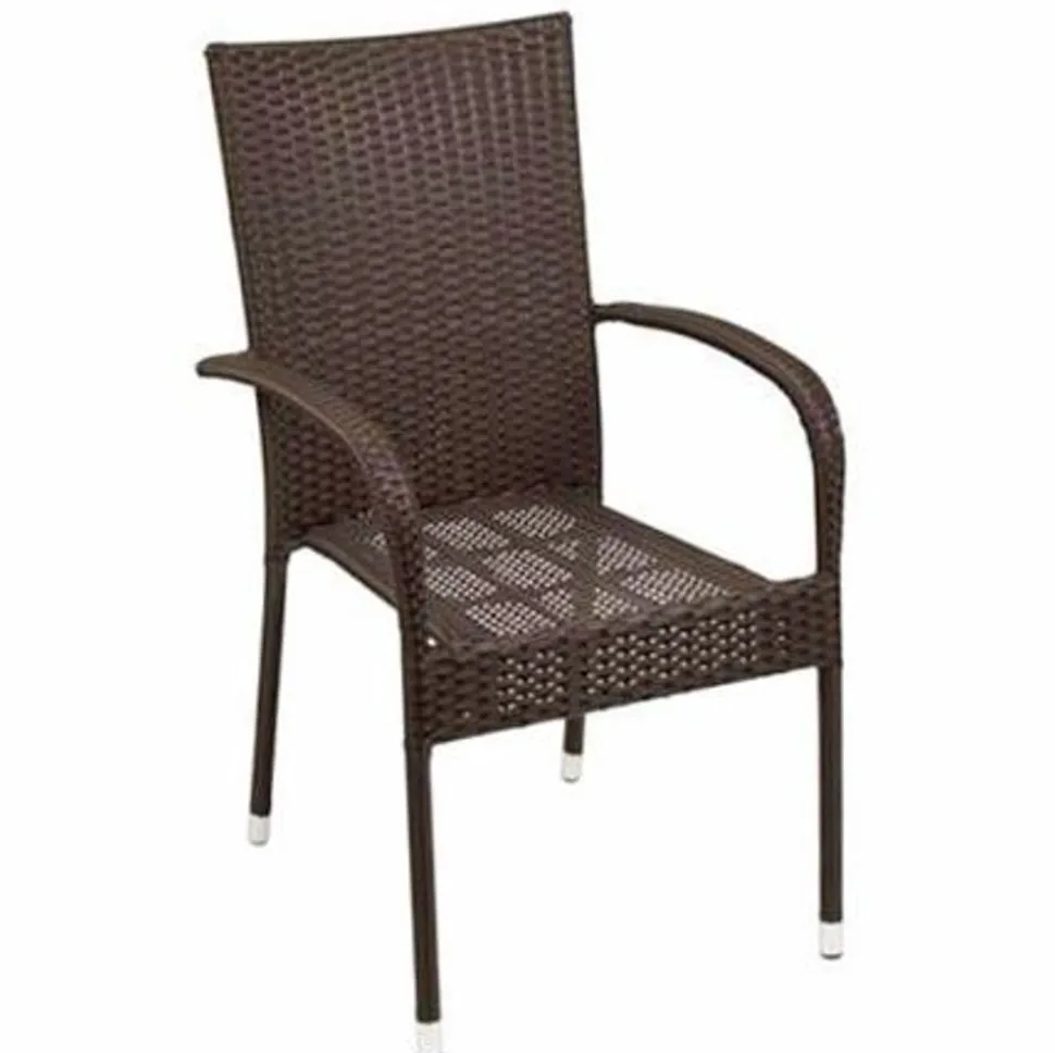 Wicker-Stapelstuhl Braun