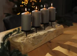 Xxl-Baumstamm Fur 4 Kerzen 70X20X16Cm