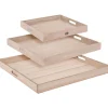 Xxl-Holztablett-Set 3-Teilig