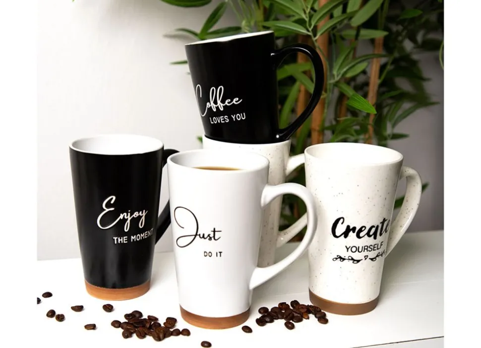 Xxl-Porzellan-Kaffeebecher 400Ml Gesprenkelt