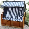 Xxl Strandkorb Ostsee 150X149X98Cm Blau/Weis