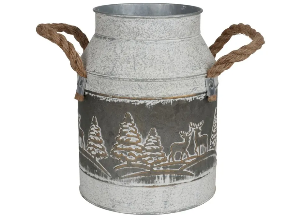 Zink-Kanne Winterlandschaft 16X22Cm