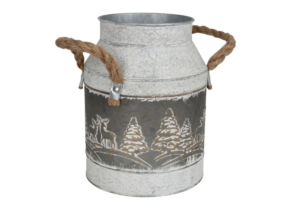 Zink-Kanne Winterlandschaft 16X22Cm